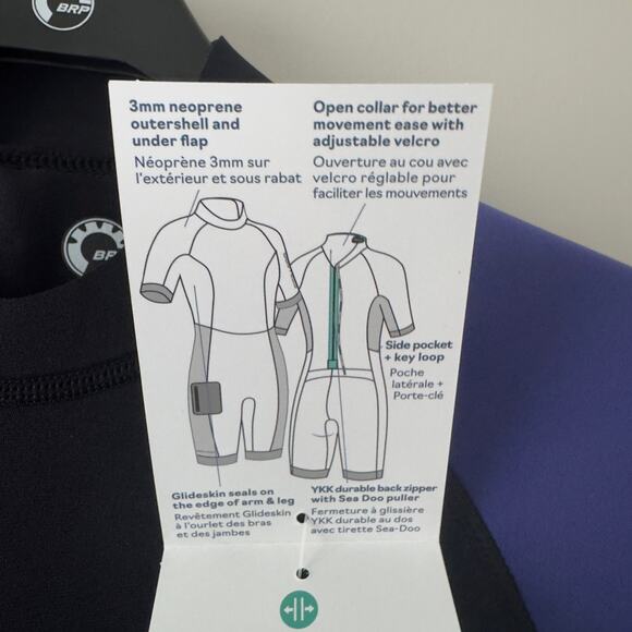 Sea-Doo Neoprene 3mm Exotic Shorty Wetsuit Element Proof Stretch Side Pocket NWT - Picture 10 of 16